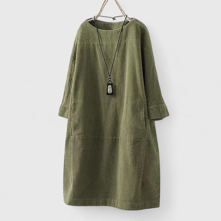 Relaxed Long Sleeve Midi Dress