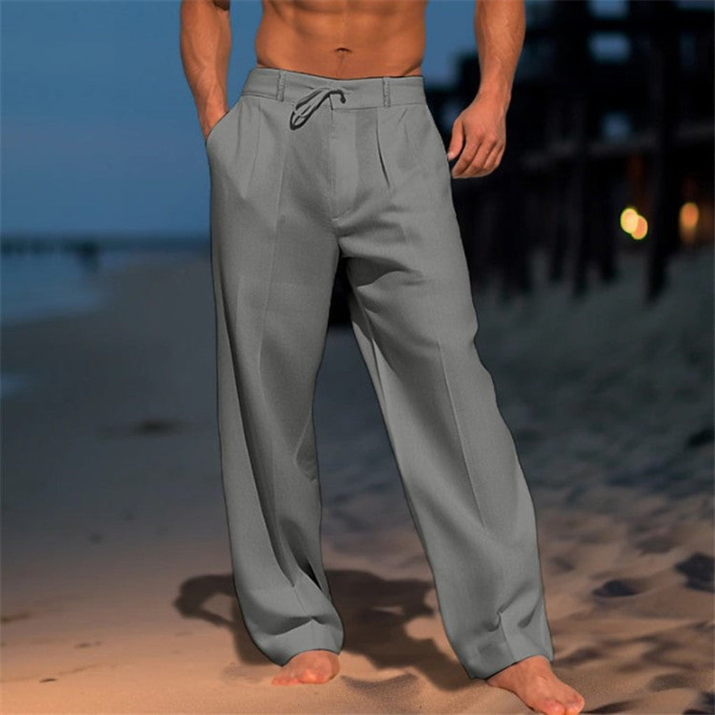 Linen Relaxed Fit Drawstring Pants