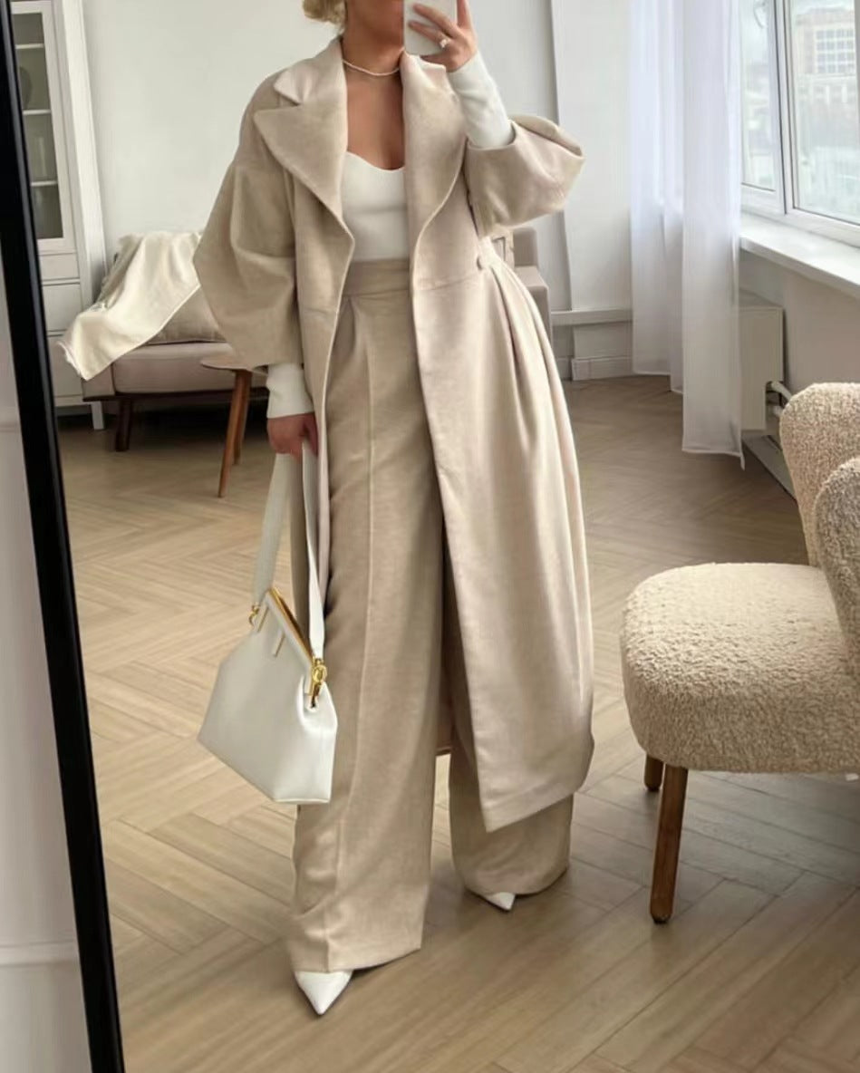 Women's Long Trench Coat Waterproof Elegant Black