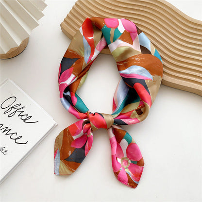 Women Satin Scarf Printed