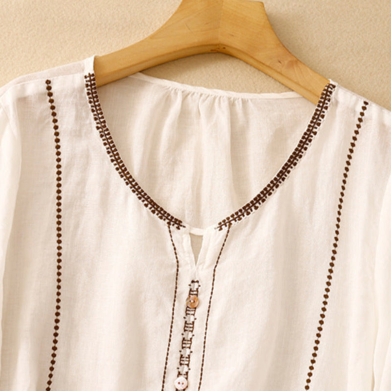Women's Ruffle Sleeve Blouse Button Front