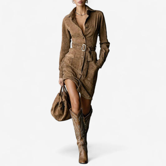Women's Classic Elegant Winter Dress - Fashinoza