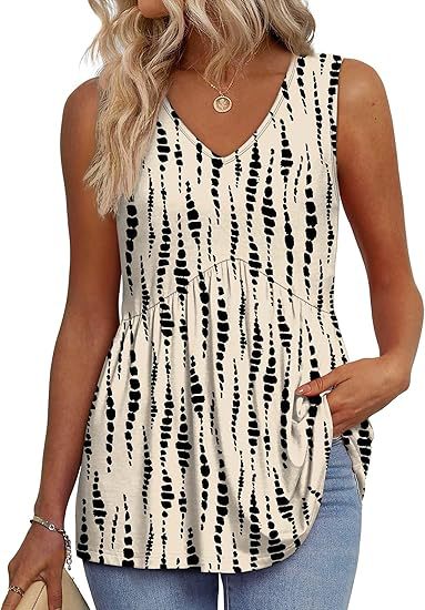 Women's Sleeveless V Neck Floral