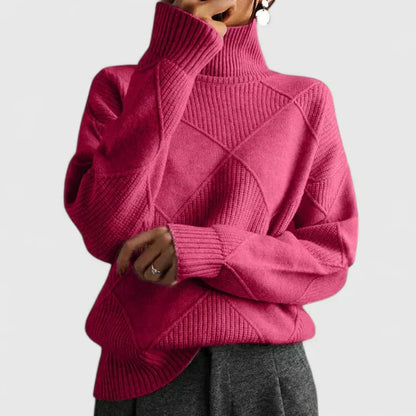 Elowen | Diamond-Knit Turtleneck Sweater