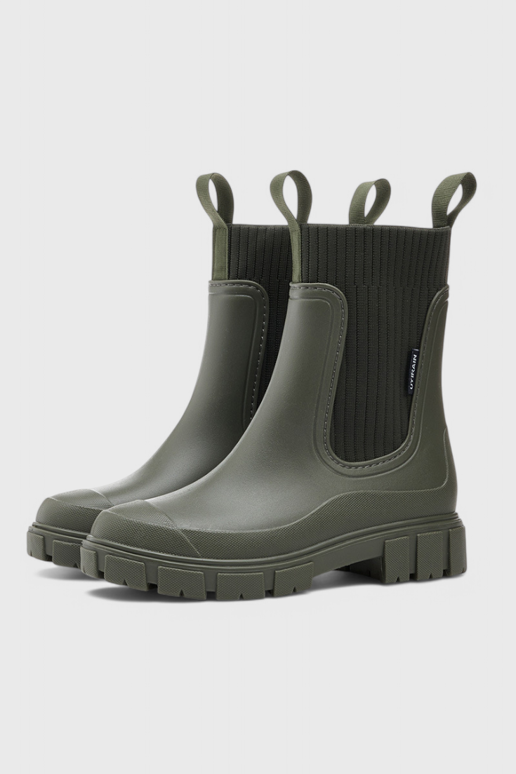 Women's Ankle Boots Elastic Panel Lug Sole Design