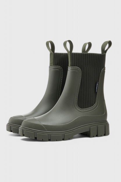 Women's Ankle Boots Elastic Panel Lug Sole Design