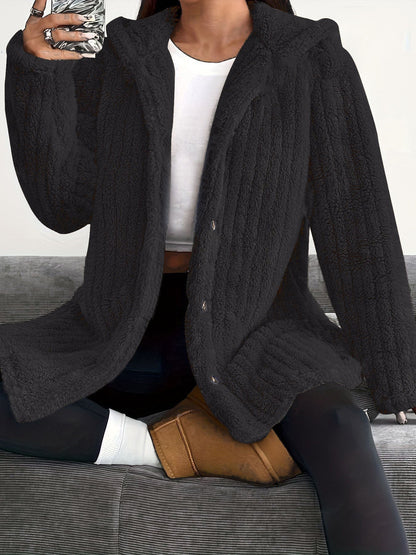 Women's Hooded Cable Knit Cardigan