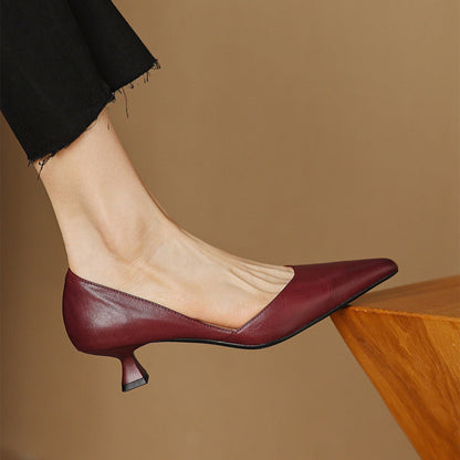 Carlen Genuine Leather Heels