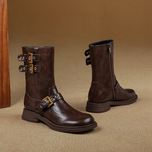 Women's Leather Boots - 
Fashinoza