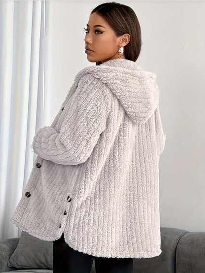 Women's Hooded Cable Knit Cardigan