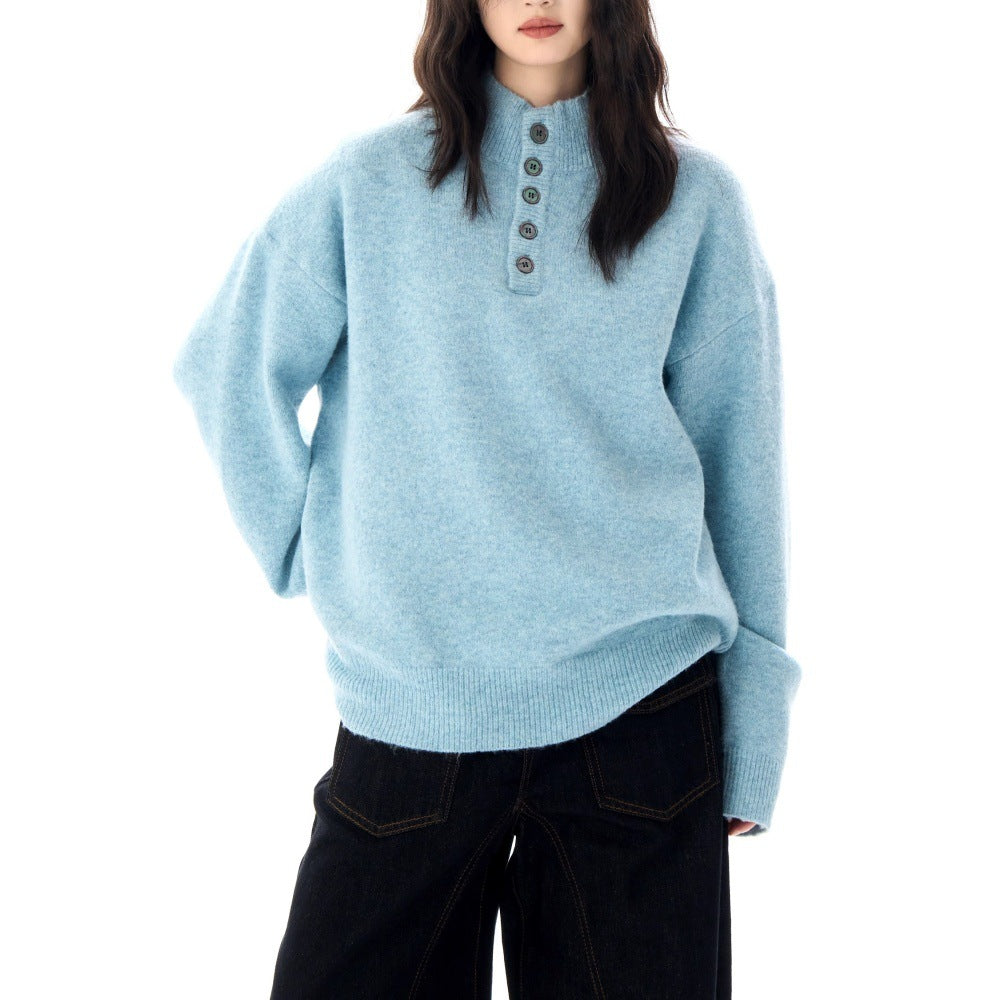 Women's Henley Sweater - 
Fashinoza