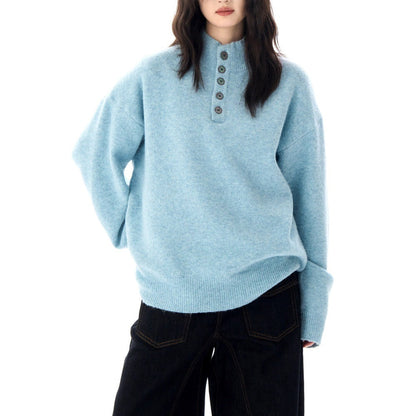 Women's Henley Sweater - 
Fashinoza