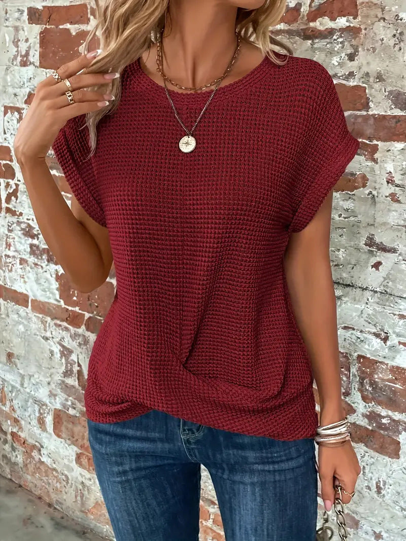 Women's Short Sleeve Textured Knit