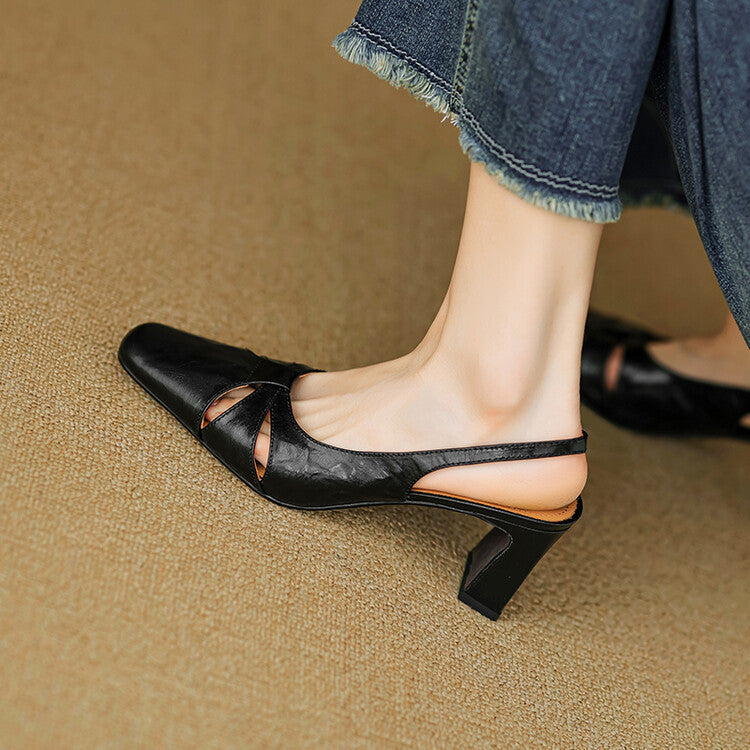 Marlet Genuine Leather Slingbacks