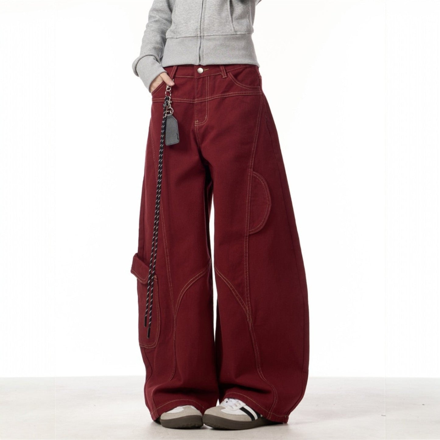 Women's Wide Leg Cargo Pants - 
Fashinoza