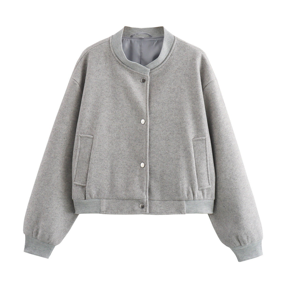 Pilot Jacket Ribbed Stand-Up Collar