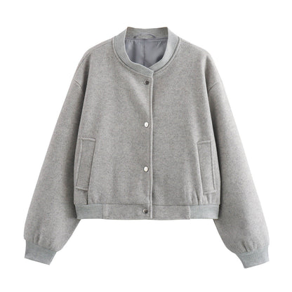 Pilot Jacket Ribbed Stand-Up Collar