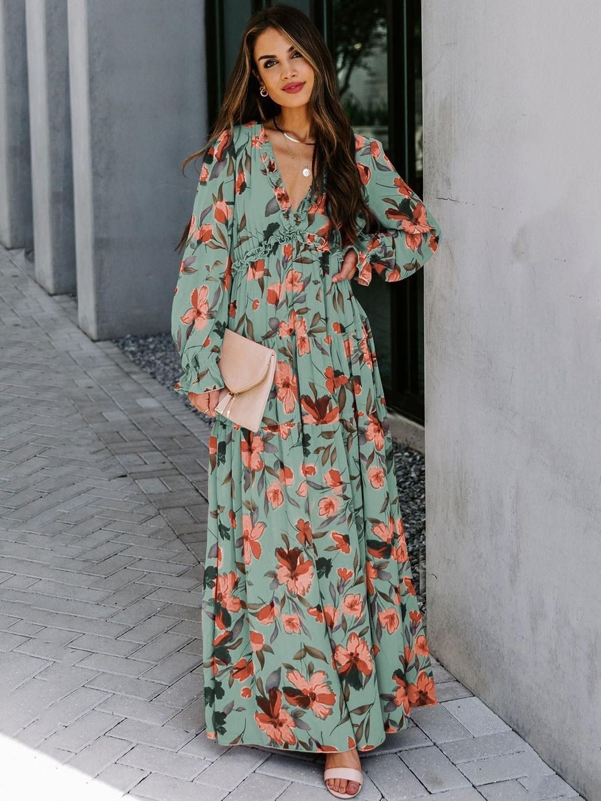 Aurelia | Women’s Floral Long Sleeve Maxi Dress