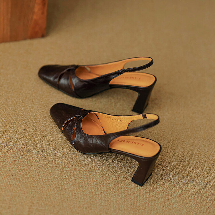 Marlet Genuine Leather Slingbacks