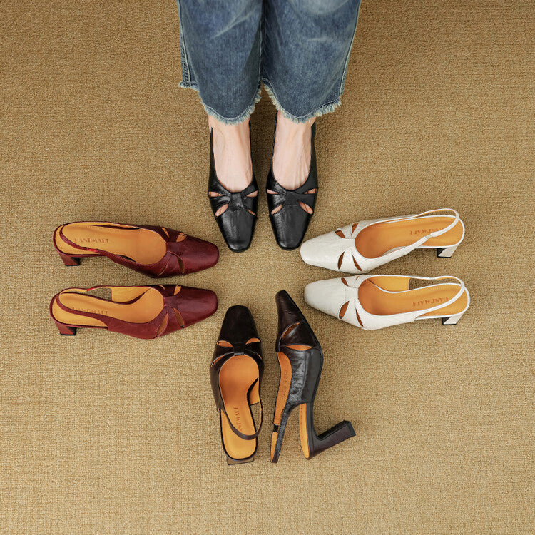 Marlet Genuine Leather Slingbacks