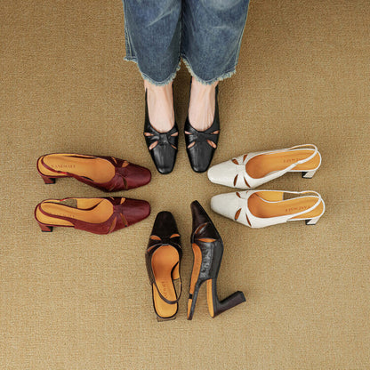 Marlet Genuine Leather Slingbacks