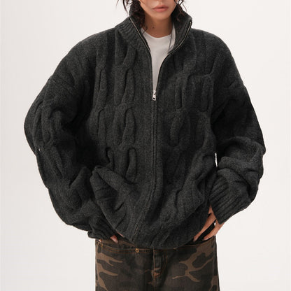 Women's Chunky Knit Jacket - 
Fashinoza