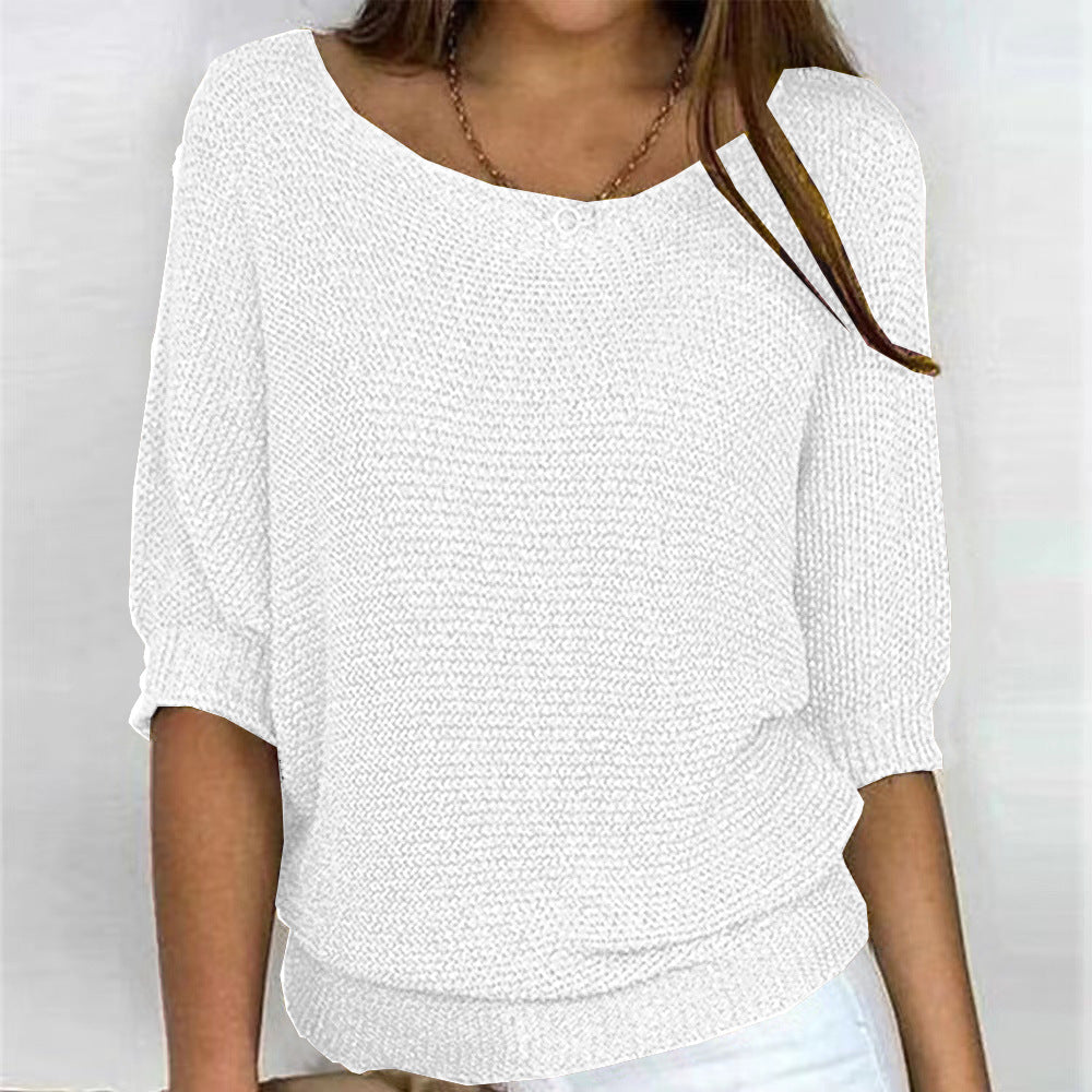 Women's Crew Neck Knitted Sweater