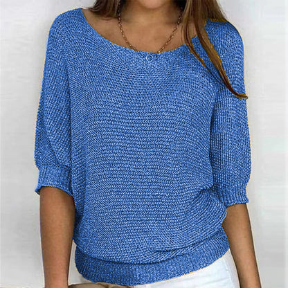 Women's Crew Neck Knitted Sweater
