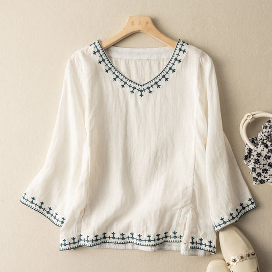 Women's Embroidered Blouse - Fashinoza