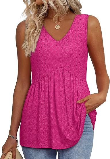 Women's Sleeveless V Neck Floral