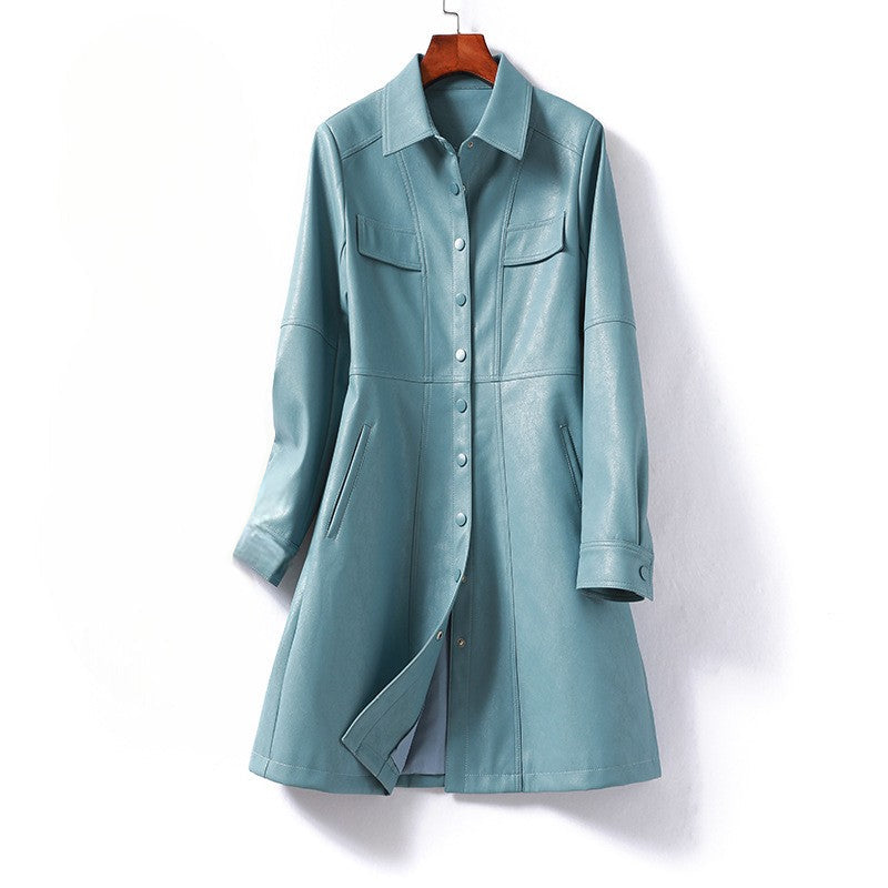 Sheepskin Leather Coat - 
Fashinoza