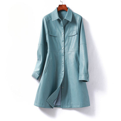 Sheepskin Leather Coat - 
Fashinoza