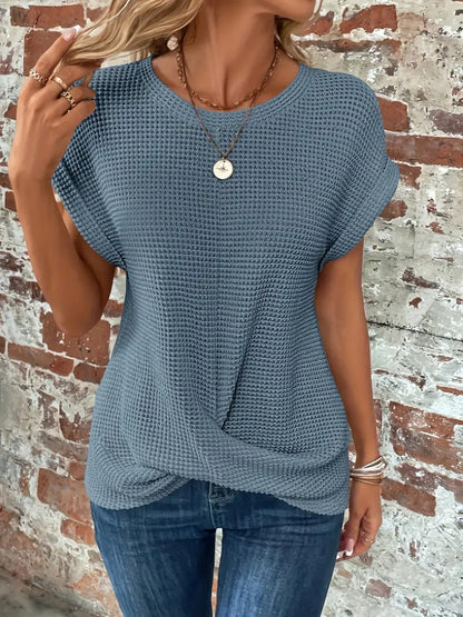 Women's Short Sleeve Textured Knit