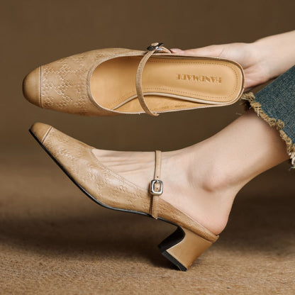 Edda Genuine Leather Mules