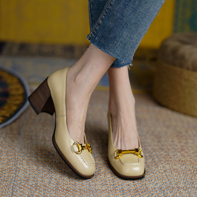 Velyn Genuine Leather Heels