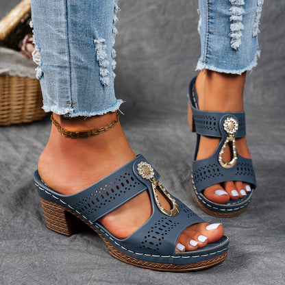 Women's Orthopedic Rhinestone Flat Sandals