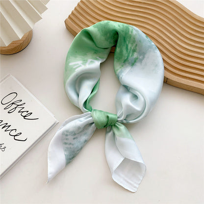 Women Satin Scarf Printed