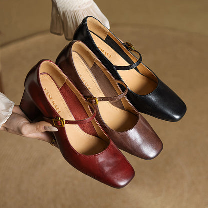 Lenara Genuine Leather Heels