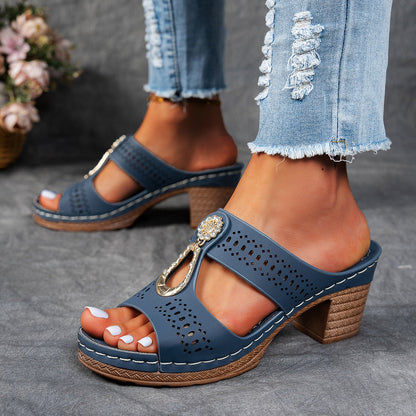 Women's Orthopedic Rhinestone Flat Sandals