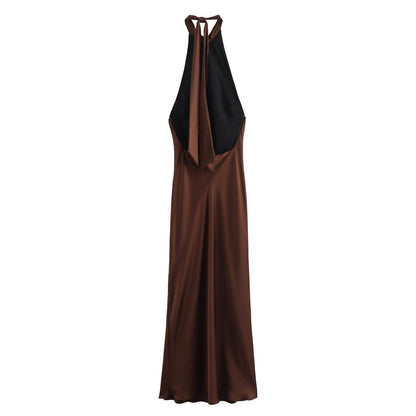 Women's Velvet Midi Dress Evening Wear Dark Blue