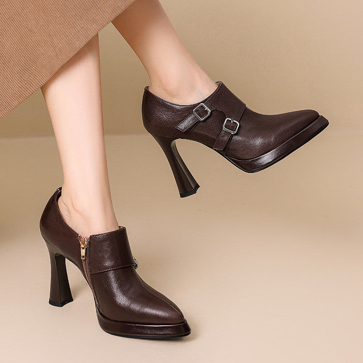 Nyrix Genuine Leather Heels