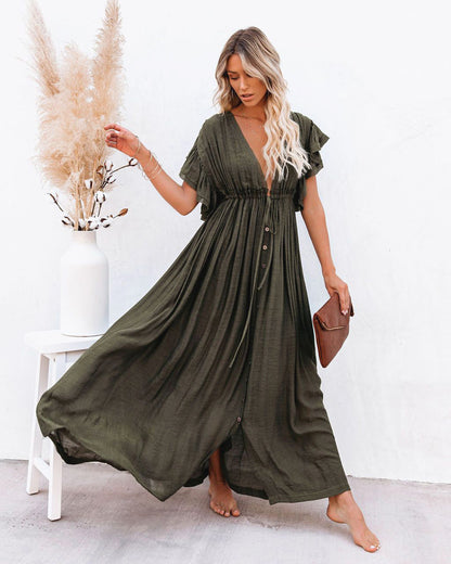 Women's V Neck Beach Cover Up Flowy