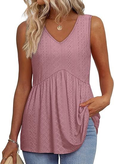 Women's Sleeveless V Neck Floral
