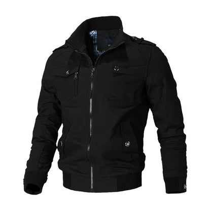 Men's Bomber Jacket Lightweight Zipper Pockets - Fashinoza