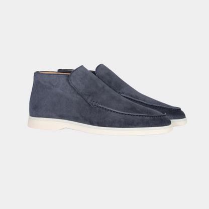 Men's Suede Loafer Shoes Elegant Calfskin Brown