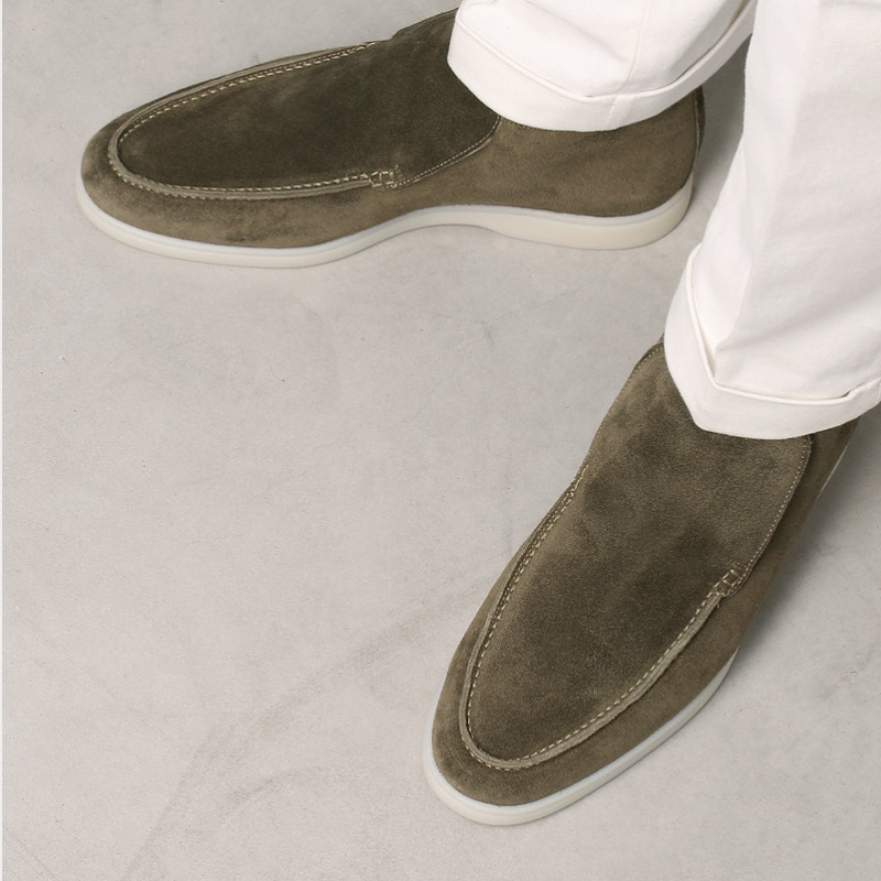 Men's Suede Loafer Shoes Classic Brown