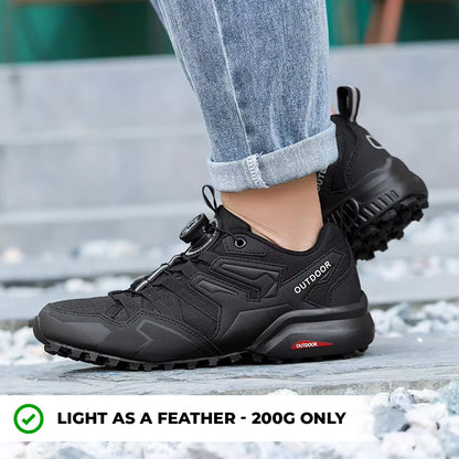 Orthopedic Hiking Shoes for Men Leather Walking Sneakers with Arch Support and Zip