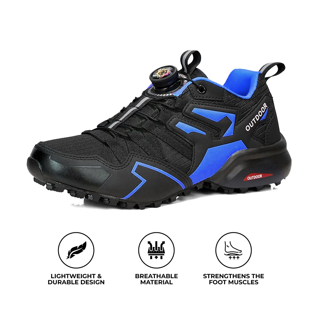 Orthopedic Hiking Shoes for Men Leather Walking Sneakers with Arch Support and Zip