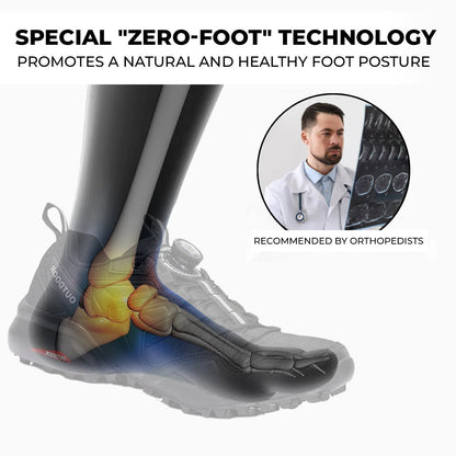 Orthopedic Hiking Shoes for Men Leather Walking Sneakers with Arch Support and Zip
