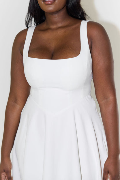 Women's Sleeveless Square Neck Midi Dress
